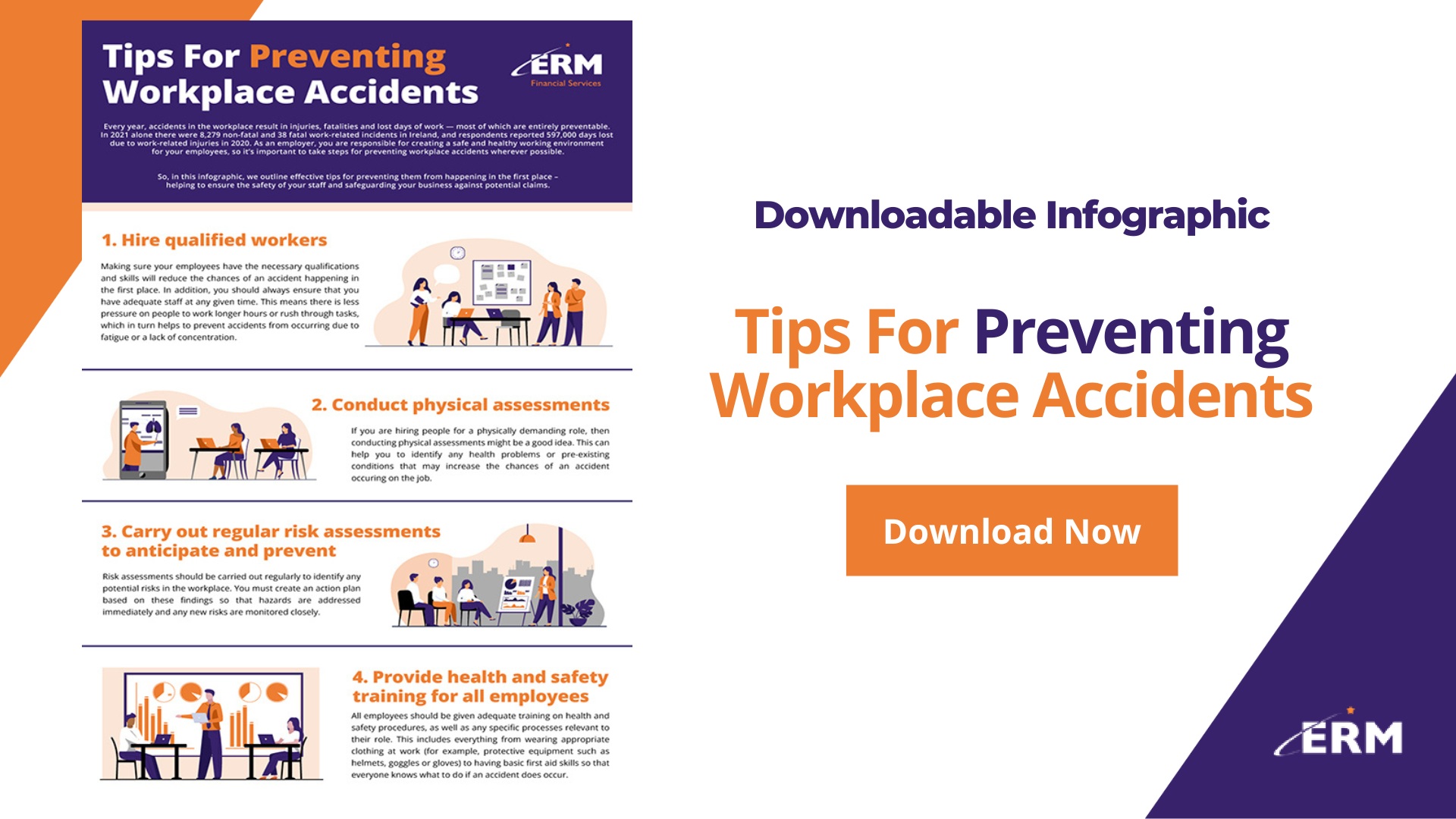 Tips For Preventing Workplace Accidents - Infographic - SM - ERM Financial Services