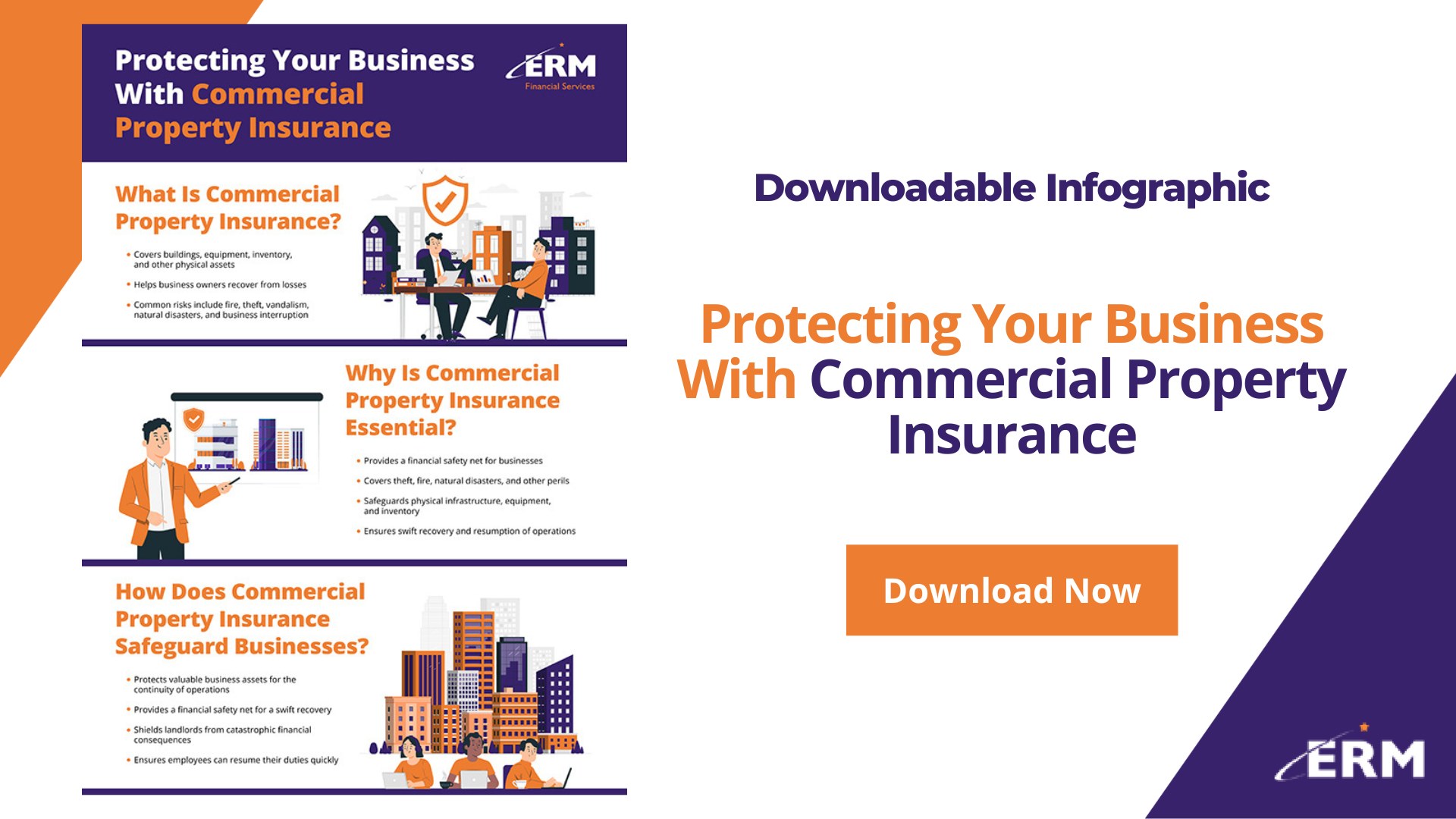 Protecting Your Business With Commercial Property Insurance - Infographic - SM - ERM Financial Services