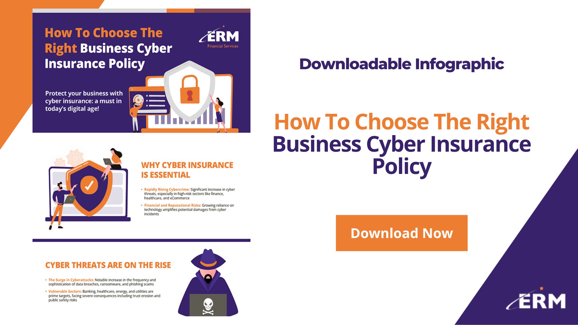 How To Choose The Right Business Cyber Insurance Policy - Infographic - SM - ERM Financial Services